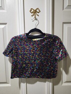 Fringe + Co Crop Sequin Top